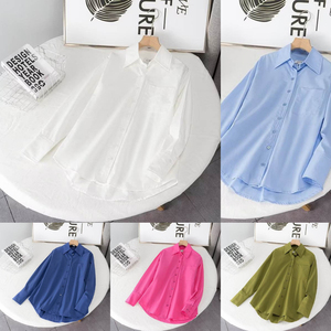 Camisa <span class=keywords><strong>de</strong></span> Mujer <span class=keywords><strong>de</strong></span> Manga Larga, Holgada, Casual y Versátil con Cuello Moderno, Nueva Colección Primavera 2026, Venta al Por Mayor - Product Image 3