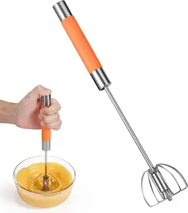 Wholesale Stainless Steel Semi-Automatic Egg Whisk 12 Inches Hand Push Multifunctional Egg Beater Mixer