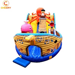 Chine usine prix Kiddie aire <span class=keywords><strong>de</strong></span> <span class=keywords><strong>jeux</strong></span> <span class=keywords><strong>jeux</strong></span> poulpe château <span class=keywords><strong>pirate</strong></span> <span class=keywords><strong>bateau</strong></span> gonflable videur avec toboggan - Product Image 5