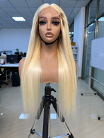 Perruques frontales en dentelle suisse HD 13x6 blondes droites, perruques frontales en dentelle de cheveux humains 613, cheveux vierges cambodgiens