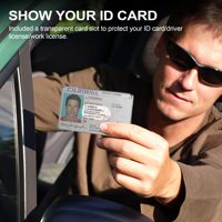 THUMBS-UP Badge d'identification de fenêtre de blocage RFID pour hommes Porte-cartes Porte-cartes en métal et aluminium avec sangle de caisse
