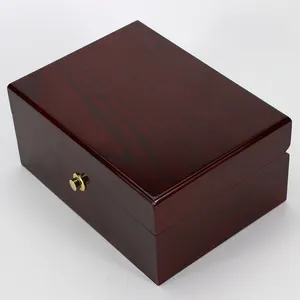 Caixas de relógio de luxo de alta qualidade por atacado caixa de embalagem de relógio com logotipo personalizado caixa de relógio de madeira vermelha preta