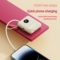 Mini Banco de Energía Portátil con Carga Rápida PD de 22.5W, 10000mAh, Cuatro Cables Integrados, Entrada USB, Alta Capacidad, el Mejor Regalo