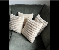 Vente en gros de housses de coussin décoratives de luxe en coton tissé à rayures imperméables unies Boho moelleuses et pelucheuses