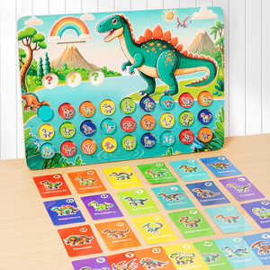 Nuovo Gioco da Tavolo in Legno a Tema Dinosauri per Bambini, Regalo Educativo con Lettere da Imparare, Flashcard e Gioco di Pesca - Product Image 6