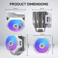 Refroidisseur CPU Infinity I600 en cuivre et aluminium, à roulement à fluide, double tour, ventilateur caché, spécial Koala 120 mm ARGB, compatible Intel