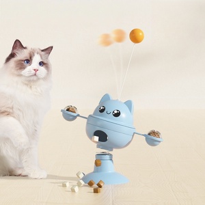 Venta al por mayor de comida con fugas, juguetes para gatos, juguetes giratorios interactivos para mascotas, palo de juguete para gatos con bola - Product Image 1