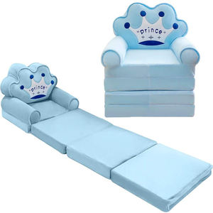 Sofá plegable de 2 capas para niños, silla de descanso con respaldo, asiento de suelo de felpa, esterilla de siesta, cama de día tapizada, sofá cama con tapa abierta - Product Image 1