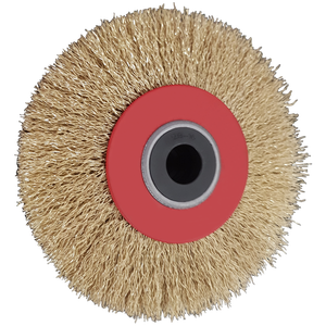 Brosse circulaire IDEAL STAR Brosse industrielle de polissage en laiton et fil d'acier de 200 mm avec poils et matériau en nylon - Product Image 1