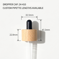Solution d'assemblage de pipettes d'aromathérapie en bois de marque, avec compte-gouttes en verre et collier en bois durable, pour fabricants, faible MOQ