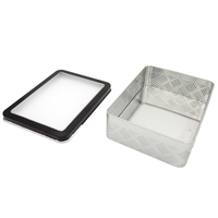 20 ans d'usine, boîte rectangulaire en métal personnalisée pour cadeau, biscuits, bonbons au chocolat, boîte d'emballage avec fenêtre en métal