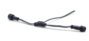 Conector Impermeable para Luminarias - Macho y Hembra 2P/3P/4P + Cable Plano UL2468 de 20 Vías con Inyección Negra y Borde Blanco - Product Image 3
