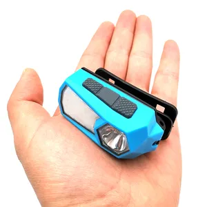 พลาสติก 360 องศาการหมุน mini USB ขนาดเล็ก recharggeable camping เด็กไฟหน้าคลิปไฟฉายไฟฉายไฟหน้า