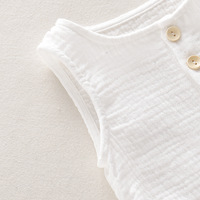 Barboteuse sans manches pour nouveau-né fille et garçon, étiquette personnalisée, body en mousseline 100% coton biologique, 1 pièce