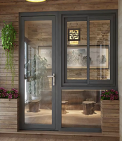 Portes à cadre ultra-fin contemporaines en gros, solutions de réduction du bruit vitrées, cadre en aluminium OEM, porte en verre