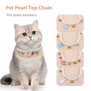 Collier de luxe pour animaux de compagnie chat collier de <span class=keywords><strong>chien</strong></span> pendentif perle Western Animal Simple élégant pour <span class=keywords><strong>chien</strong></span> marche fête accessoire en gros - Product Image 1