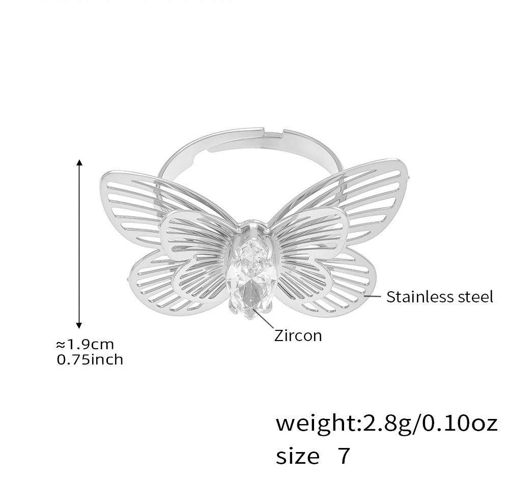 แหวนเซอร์โคเนียผีเสื้อสีเงิน-ไม่7