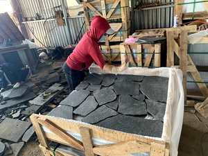 Tự nhiên màu đen màu xanh Bazan đá Granite tấm gạch gạch pavers nhiệt flamed waterjet kết thúc tùy chỉnh kích cỡ - Product Image 5