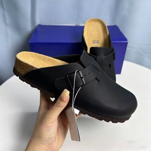 Sandalias de Cuero de Primera Calidad, Estilo <span class=keywords><strong>Birkenstock</strong></span>, Planas, para Exteriores, con Plantilla de Corcho, para <span class=keywords><strong>Hombre</strong></span> y Mujer, Modelo Hana - Product Image 4