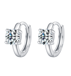 S925 Sterling Silver 2CT/1CT Fashion Exquisite Round D Color Moissanite Hoop <b>Earrings</b> for Women <b>Fine</b> Jewelry Accessories - Product Image 1