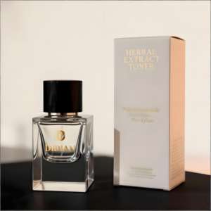 Envase de Perfume Personalizado de Fábrica, Botella de Vidrio Rectangular Transparente de 30ml 50ml 100ml con Pulverizador y Tapa de Madera - Product Image 1