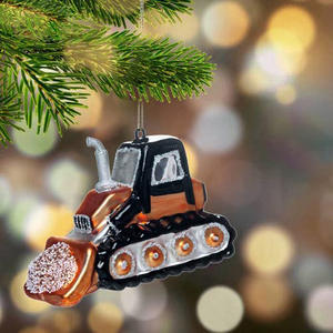Décorations de Noël faites à la main pour pelles Bulldozers Arbres de Noël en verre pour fêtes Accessoires de fête personnalisés - Product Image 1