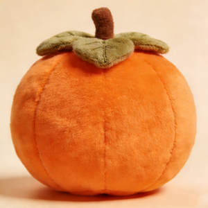 Peluche Citrouille Personnalisée avec Visage Souriant Mignon, Citrouille Rembourrée Ronde Orange aux Yeux d'Anime avec Tige et Feuille - Product Image 5