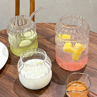 Tasse à eau transparente Summer Cute 410ML 650ML Flower Edge Ice Beverage Bubble Tea Coffee Mug Glasses Cup With Straw