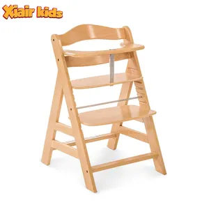 Xiair – chaise haute en bois pour bébé, chaise de salle à manger réglable pour enfants