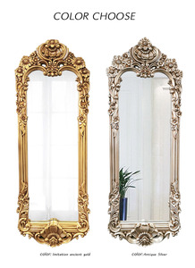 <span class=keywords><strong>Miroir</strong></span> mural vintage <span class=keywords><strong>baroque</strong></span> orné en or sculpté, <span class=keywords><strong>miroir</strong></span> décoratif antique pour entrée - Product Image 2