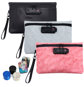 Изготовленная на заказ сумка из искусственной кожи с защитой от запаха и запаха, из углеродного волокна, мешки без запаха с комбинированным замком - Product Image 1