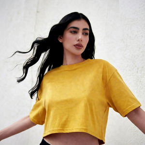 Camiseta Corta de Lona para Mujer, Diseño Superior Personalizado, Ecológica, Transpirable, Ajustada, de Manga Corta, con Impresión Personalizada - Product Image 2