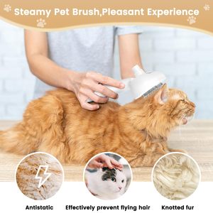Cat Steam Steamy <b>Pet</b> <b>Brush</b> with Release Button and Tank, Steamy <b>Brush</b> Rechargeable Steam Cat <b>Brush</b> for Furry <b>Pet</b> - Product Image 6