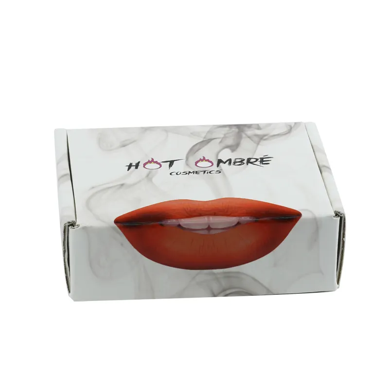 Op Maat Bedrukt Zwart Wit Roze Gegolfd Mailer Mailing Make Up Cosmetische Lippenstift Verpakking Papieren Verzenddozen Met Logo