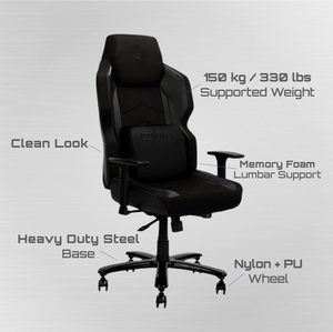 Chaise de jeu de bureau à dossier inclinable pour e-sports professionnel pour adultes Silla <span class=keywords><strong>Gamer</strong></span> Pro en daim noir très confortable - Product Image 4