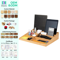 Organisateur de comptoir en bois BH, organisateur de bureau à 10 compartiments, organisateur de bureau en bambou pour fournitures de bureau, courrier, stylos et cahiers