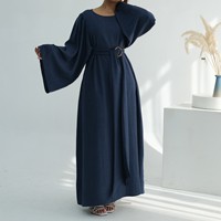 Robe Abaya pour femmes, style turc, vêtements islamiques modestes, boutons en bois, kaftan, vêtements musulmans de Dubaï, robe longue à manches longues, vente en gros