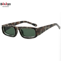 Lunettes de soleil carrées à monture étroite Bettega, nouveau style transfrontalier d'Europe et d'Amérique, design unique à double anneau, tendance