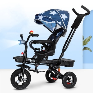 Kiddie-<span class=keywords><strong>triciclo</strong></span> de plástico 4 en 1 con ruedas de titanio para bebé, <span class=keywords><strong>asiento</strong></span> giratorio <span class=keywords><strong>reclinable</strong></span> con luces de colores y caja de música - Product Image 4
