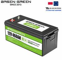 Harga Pabrik Stok EU Baterai LiFePO4 12v 460Ah Kotak Penyimpanan IP65 10000 Siklus 200A BMS 10A Charger Gratis Pengiriman DDP