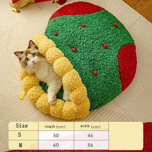 Toptan özel Logo peluş Pet tedarikçisi kedi köpek yatağı noel - Product Image 4