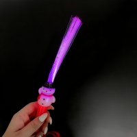 Bâtons lumineux LED à fibres optiques clignotants, bâton lumineux LED bonhomme de neige à fibres optiques, baguette lumineuse à piles pour enfants, cadeau de fête de Noël