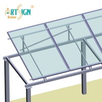 Support de montage solaire pour toit plat, réglage d'angle télescopique, pied de support robuste, inclinaison optimale du panneau, ventilation, Art Sign