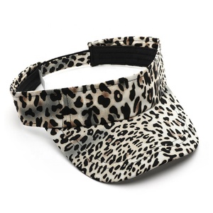 Topi pelindung matahari macan tutul wanita, kasual desain kustom cetak bordir olahraga tanpa atasan musim panas topi Golf Tenis untuk wanita - Product Image 6