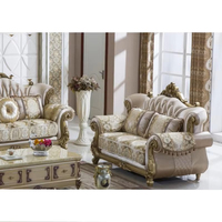 Canapés en tissu de luxe européens 1, 2 et 3 places, ensemble de canapés pour villa, mobilier de maison, canapés sectionnels classiques royaux en bois massif pour salon