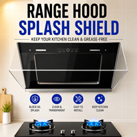 Panneau de protection anti-éclaboussures transparent pour hotte de cuisine, idéal pour la protection contre les fumées d'huile lors de la cuisson