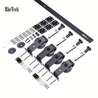 RHETECH Kits de quincaillerie pour porte pliante de 2 m, design industriel, en acier au carbone et laiton, pour porte de grange coulissante à double battant, chambre et cuisine