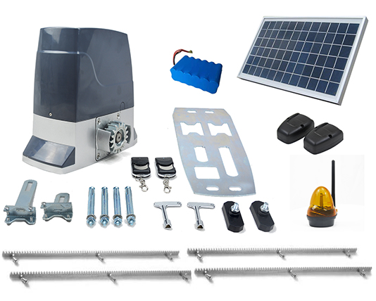 Motor de puerta corredera automático, eléctrico, alimentado por energía Solar, batería de respaldo DC1200KG