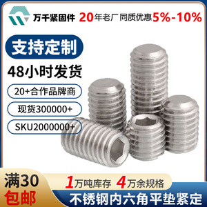 Wanqian Fasteners Headless Set Screw M4 M12 Hex Socket Metric 201 Stainless Steel Plain Finish - Product Image 5