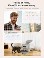 Bac à litière pour chat automatique intelligent à nettoyage automatique, anti-pincement, 10 capteurs de sécurité, écran LED, contrôle des odeurs, WiFi 5G/2.4G, blanc, ABS/PP